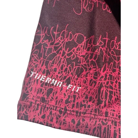 Nike Therma-Fit Top Women's‎ Size Small Red Just Do It Graphic Shirt Thumbholes - Picture 4 of 12